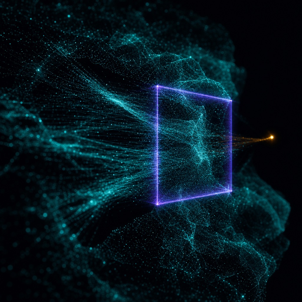 A violet selection frame hovering inside a dense point cloud